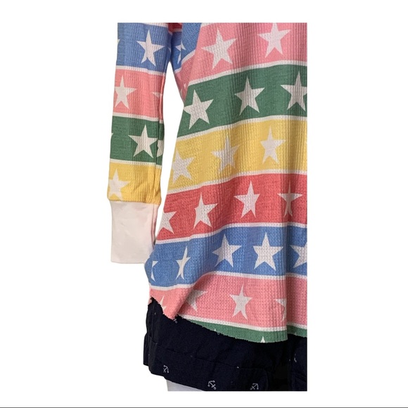 Wildfox Pullover 3/4Sleeve Stars MultiColor V-Neck - Picture 6 of 13
